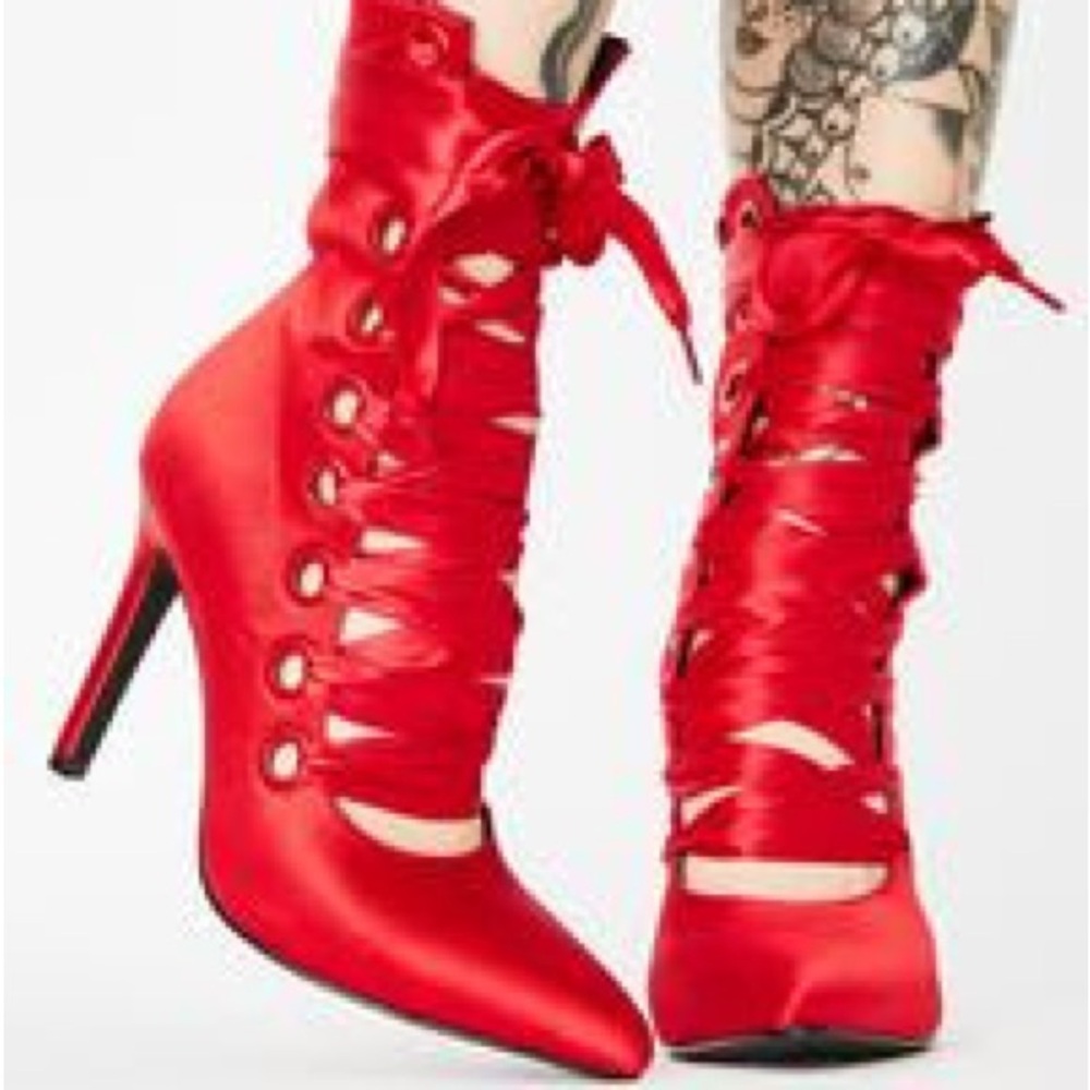 Sugar Thrillz Spicy All Night Long Satin Heels